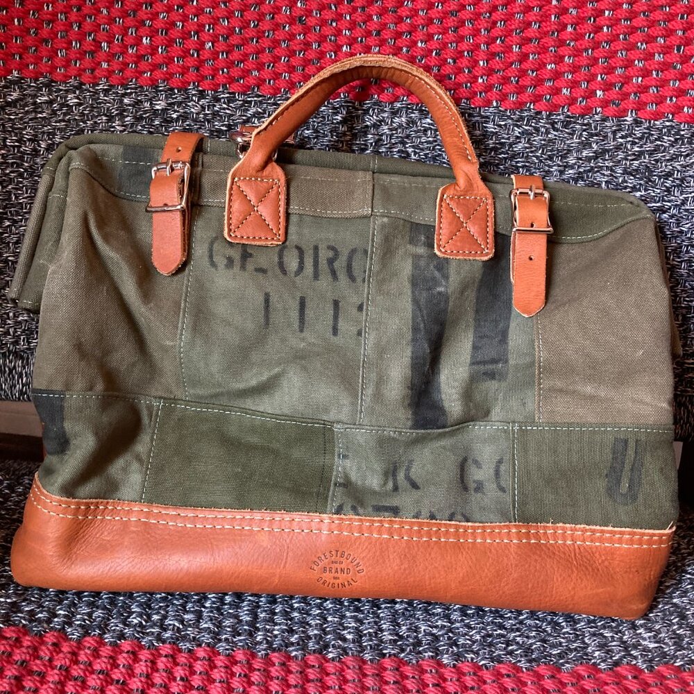 Forestbound WWII era Salvaged Canvas Carryall